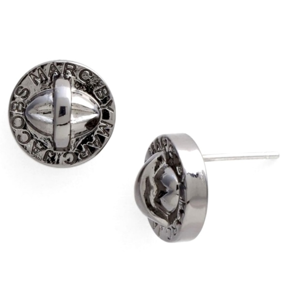 🔩 Marc by Marc Jacobs Adorable Vintage Silver Turn-Lock Turnlock Stud Earrings - Picture 2 of 11